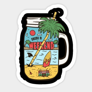 Cheers To Weekend Sticker